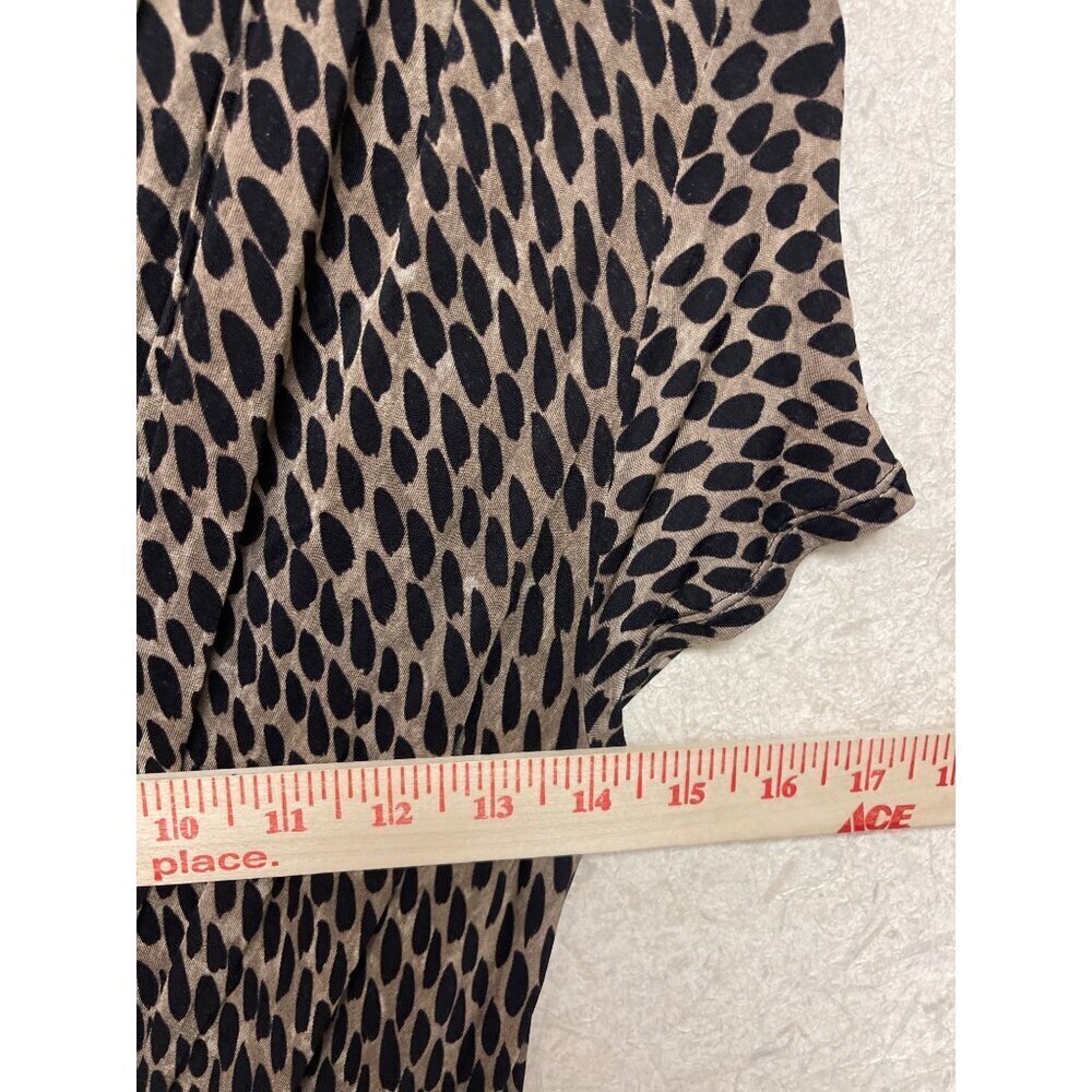 Max Mara Women's Brown Leopard VNeck Wrap Front Dress Size 40 Medium Italy - Picture 6 of 10